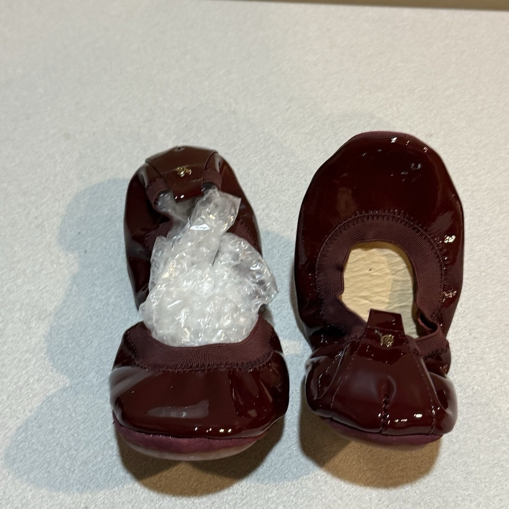 Yosi Samra SY Foldable Ballet Flat in Tawny Port Leather-Brand New in box Size 6